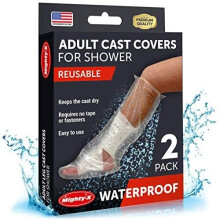 Waterproof Cast Cover Leg Adult - 2 Pack – 100% Reusable Shower Foot Protector – Half Leg Cast Covers