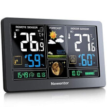 Newentor Weather Station with Outdoor Sensor Wireless, Digital Home Weather Stations Forecast, Temperature Indoor Outdoor
