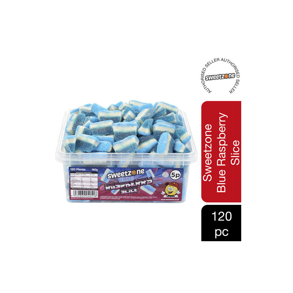 SweetZone Blue Raspberry Slices 740g Tub of HMC Approved 100% Halal Sweets