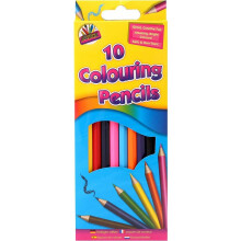 ArtBox Non-Toxic Full Size Drawing Kids School 10 Colouring Pencils