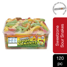 SweetZone Sour Snakes 740g Tub of HMC Approved 100% Halal Sweets
