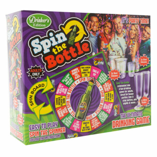 Drinkers Edition Spin the Bottle Game with 10x10 Board 1