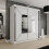 (150) Arizona White Sliding door Wardrobe with LED Light 1