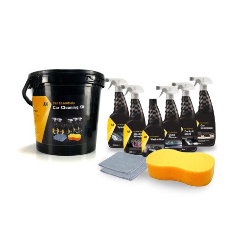 AA Car Cleaning kit 6 x 750ml with Sponge 10L Bucket 2 x cloths on OnBuy
