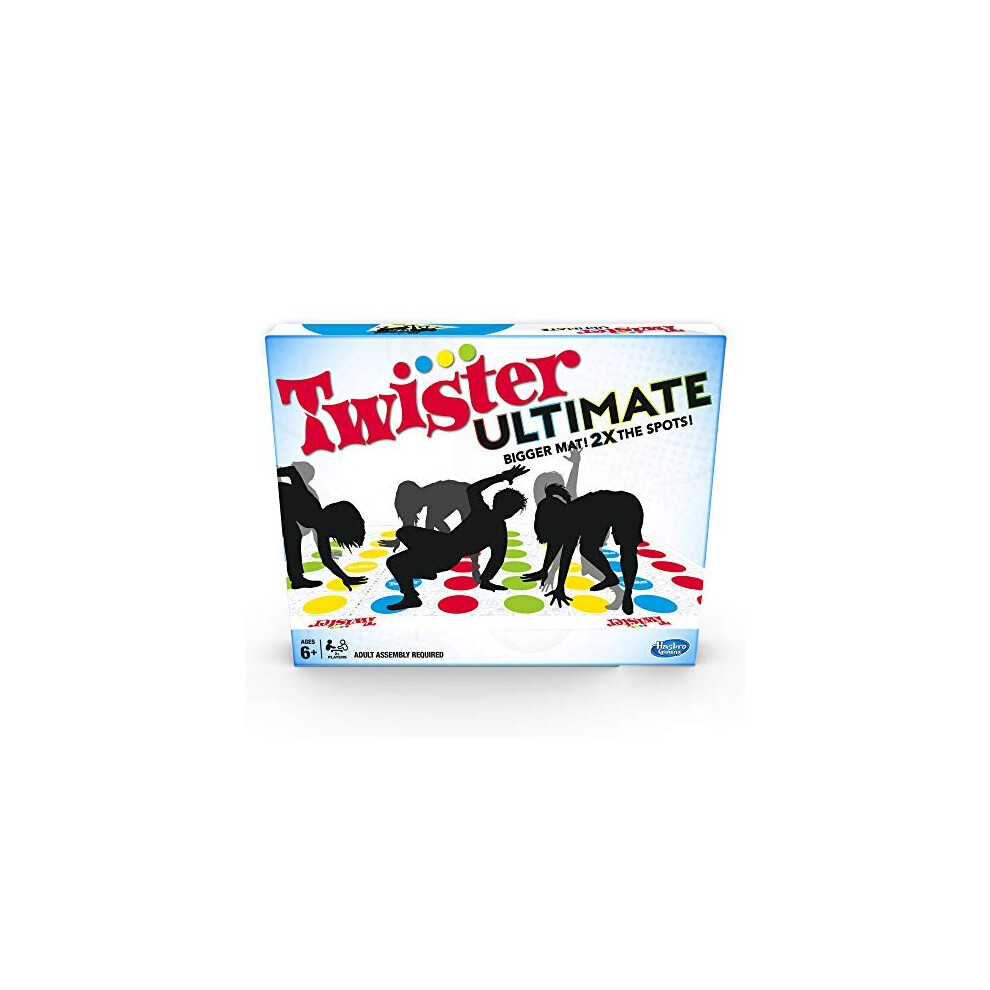 Twister Ultimate: Bigger Mat, More Coloured Spots, Family, Kids Party Game Age 6+; Compatible with Alexa (Amazon Exclusive)