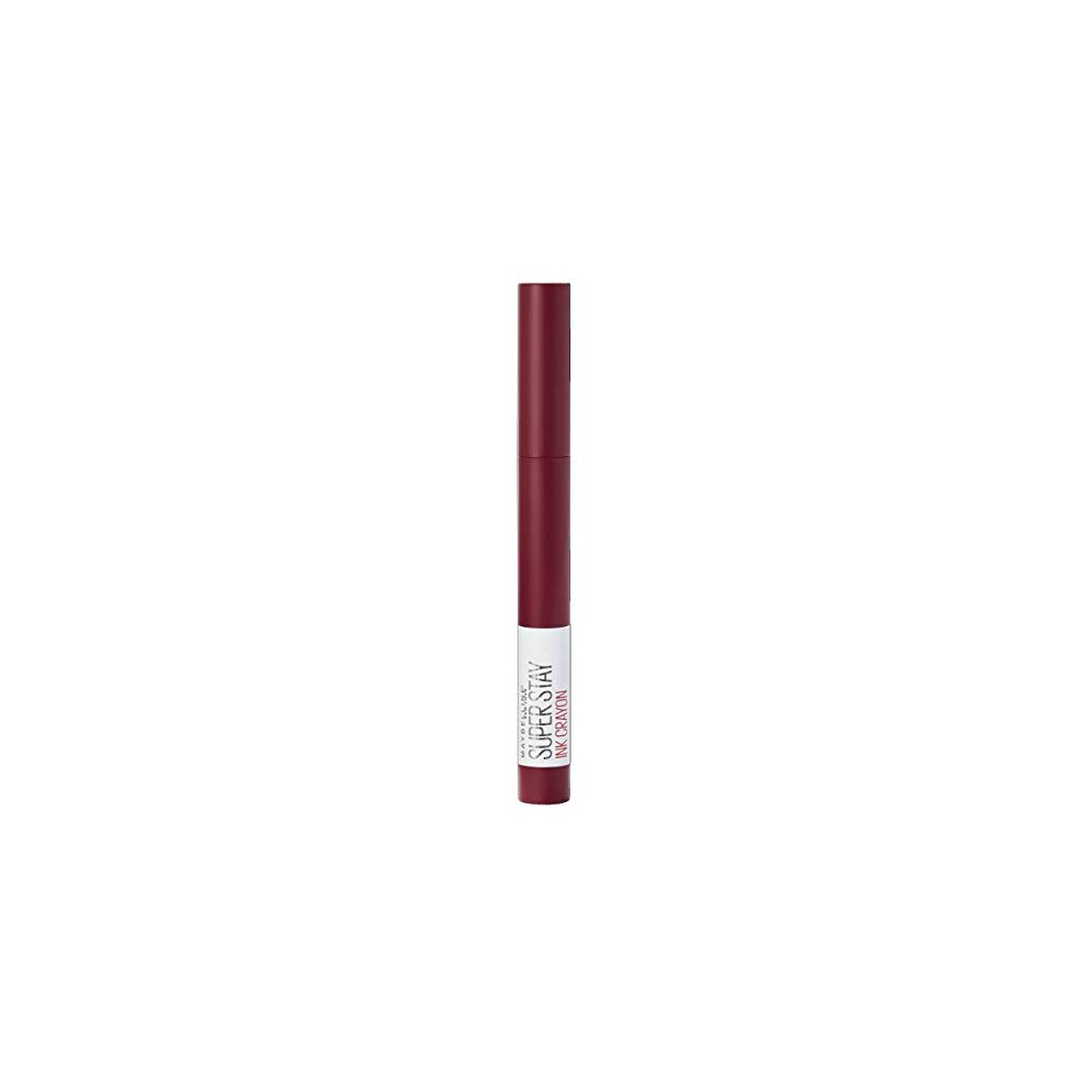 Maybelline Lipstick, Superstay Matte Ink Crayon Longlasting Dark Red Lipstick with Precision Applicator 55 Make It Happen