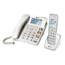 Geemarc AMPLIDECT COMBI 295- Amplified Double Corded and Cordless Telephone with Answering Machine and CALLER ID- White- UK Version