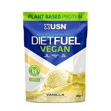 USN Diet Fuel Vegan Protein Shake, Meal Replacement, High Protein, 100 Percent Plant Protein Meal with 26 g Of Protein, Vanilla, 880 g