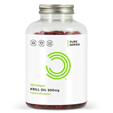 BULK POWDERS Krill Oil Softgels, 500 mg, Pack of 180