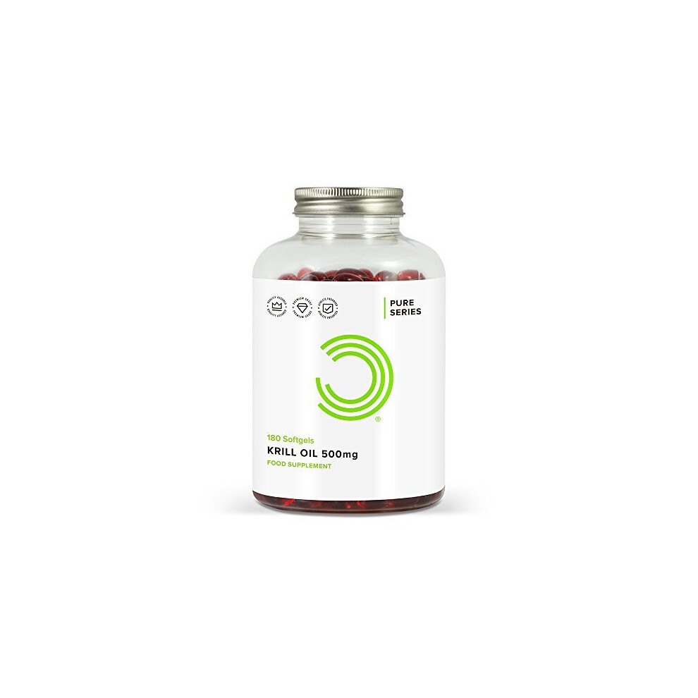 Bulk Powders Krill Oil Softgels, 500 Mg, Pack Of 180