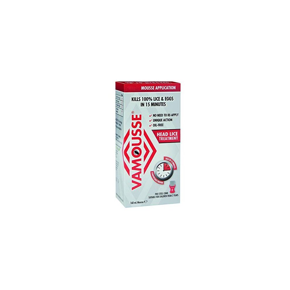 Vamousse Head Lice Treatment Mousse, 160 Ml