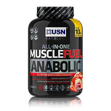 USN Muscle Fuel Anabolic All in one Muscle Building protein shake with Creatine, Strawberry, 2.2 Kg,