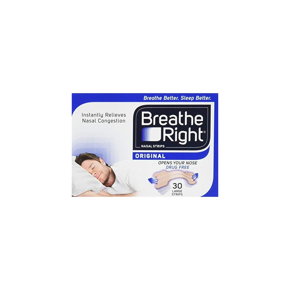 Breathe Right Congestion Relief Nasal Strips Original Large 30S