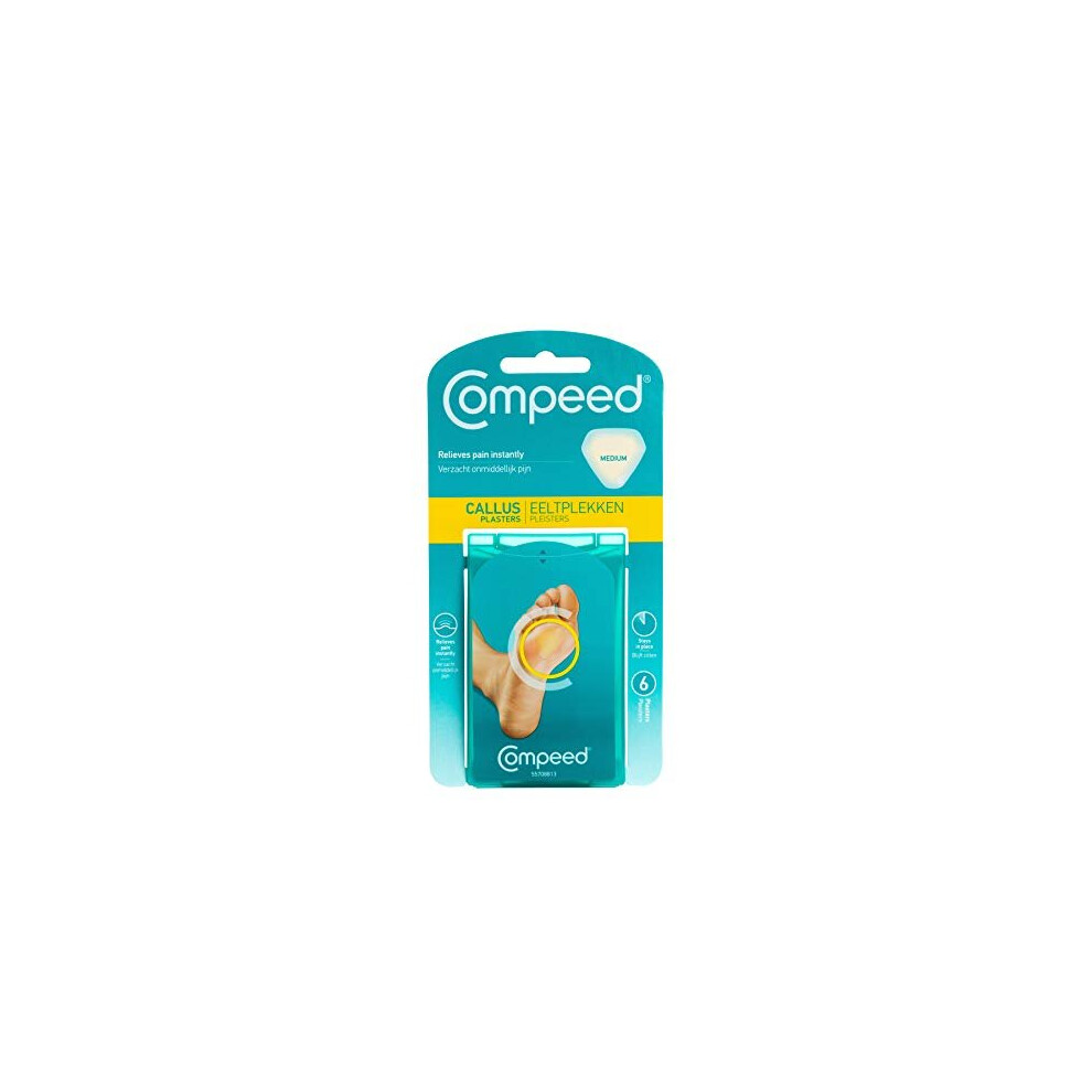 Compeed Callus Plasters, 6 Hydrocolloid Plasters, Foot Treatment, Fast Natural Callus Removal, Dimensions: 4.4 cm x4.5 cm