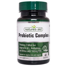 Natures Aid Probiotic Complex (L.Acidophilus and Bifidus, with FOS), Vegan, 60 Capsules