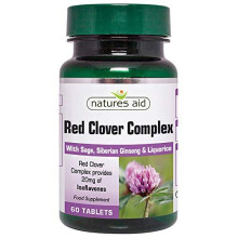 Natures Aid Red Clover Complex, Isoflavones with Sage, Siberian Ginseng & Liquorice, Vegan, 60 Tablets