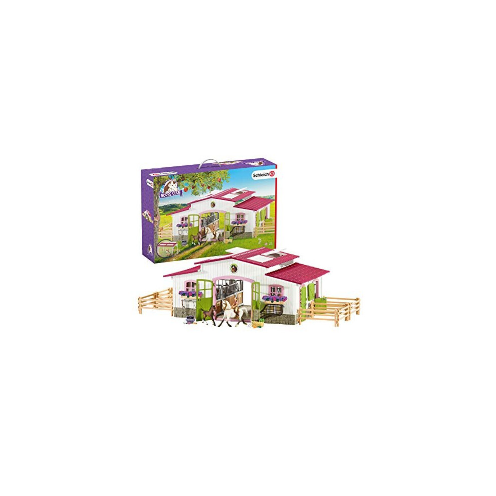 Schleich Horse Club 42344 Riding Centre With Rider And Horses Figurine