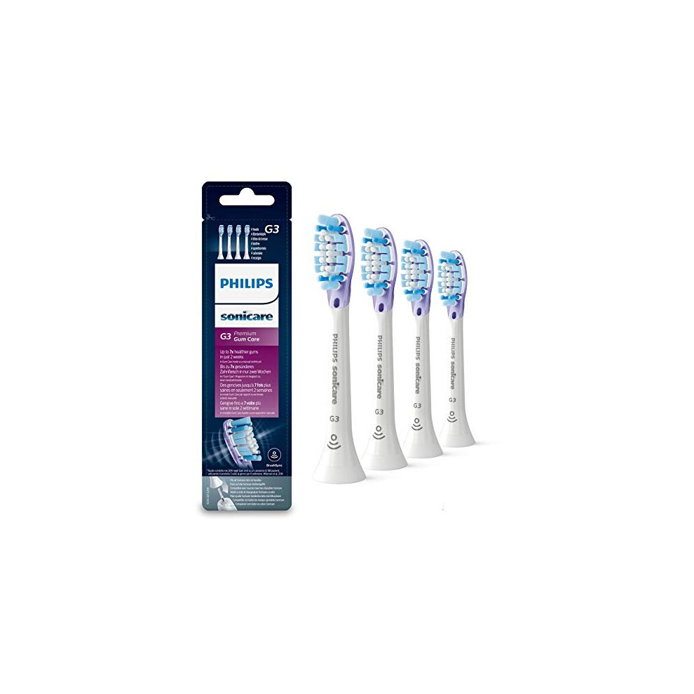 Philips Genuine Sonicare Premium Gum Care Replacement Brush Heads, 4 Pack, White - HX9054/17