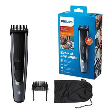 Philips Series 5000 Beard and Stubble Trimmer/Hair Clipper (0.4 mm - 20 mm) with Self-Sharpening Metal Blades - BT5502/13