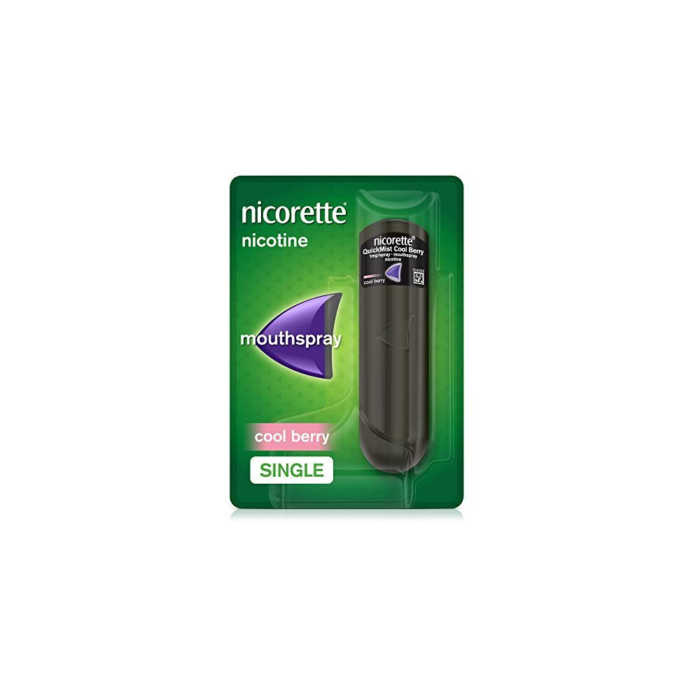 Nicorette QuickMist Mouth Spray, Cool Berry Flavour, Nicorette Quickmist Single Nicotine Spray, 1 Mg