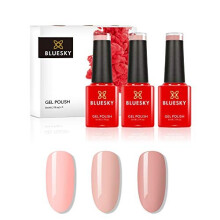 Bluesky Gel Nail Polish Set, Nudes, 3 x 5 ml, Gift Set (Requires Curing Under UV/LED Lamp)