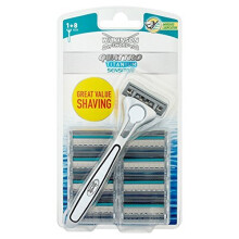 Wilkinson Sword Quattro Titanium Value Blades and Free Razor, Pack of 8