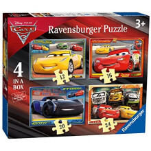 Ravensburger Disney Pixar Cars 3, 4 in a box (12, 16, 20, 24pc) Jigsaw Puzzles