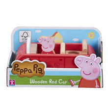 Peppa Pig 07208 Wooden Red Car - Classic Wooden Toy Vehicle for Kids