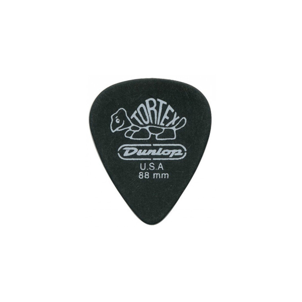 Jim Dunlop 488P.88 Tortex Standard Player Pack - Pitch Black (Pack of 12)