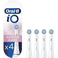 Oral-B iO zachte elektrische tandenborstelkop, gedraaide en schuine haren voor diepere plaqueverwijdering, 4 stuks, wit