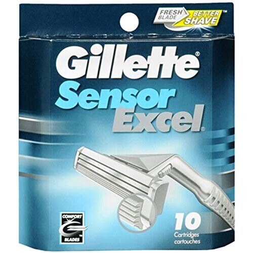 Gillette Gillette Sensor Excel Scheermesjes voor mannen, Set van 10 Navulmesjes