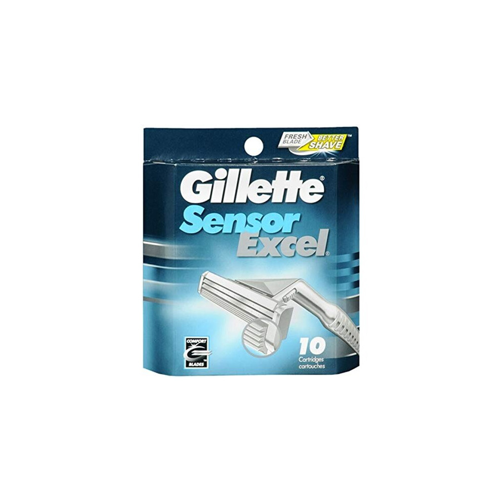 Gillette Sensor Excel Razor Blades for Men, Pack of 10 Refill Blades