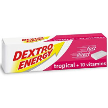 Dextro Energy Tropical Glucose Tablets + 10 Vitamins, 47 g, 24 packs, MultiVitamin Energy Tablets, for a Quick Burst of Glucose