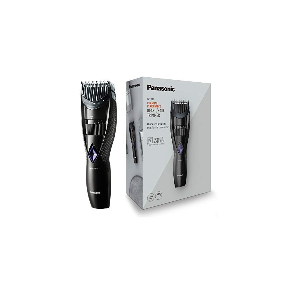 Panasonic ER-GB37 Wet & Dry Electric Beard Trimmer For Men With 20 Cutting Lengths, UK 2 Pin Plug