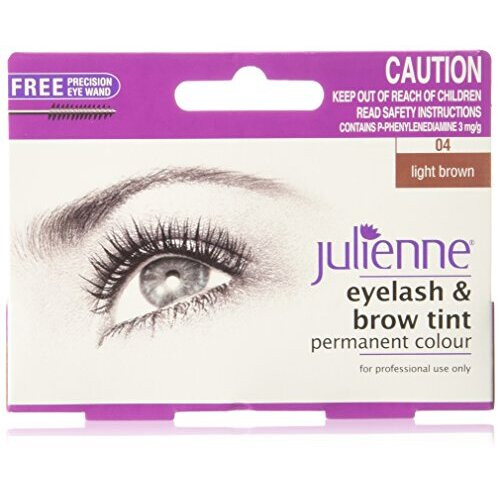 Julienne Eyelash and Eyebrow Permanent Light Brown 04 Colour Tint 15ml