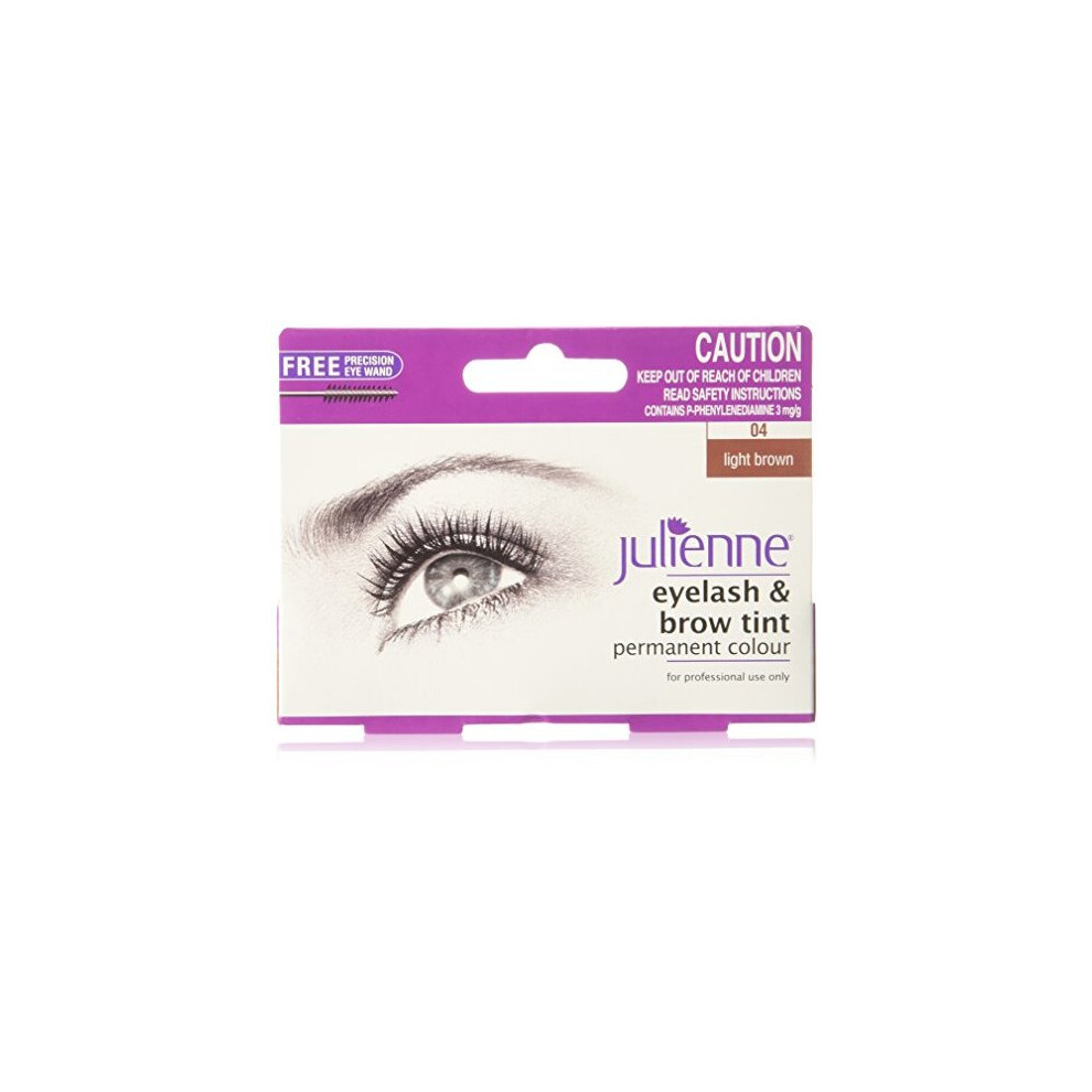 Julienne Eyelash and Eyebrow Permanent Light Brown 04 Colour Tint 15ml