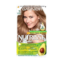 Garnier Nutrisse Blonde Hair Dye Permanent, Up to 100 Percent Grey Hair Coverage, with NEW 5 Oils Conditioner - 7 Dark Blonde