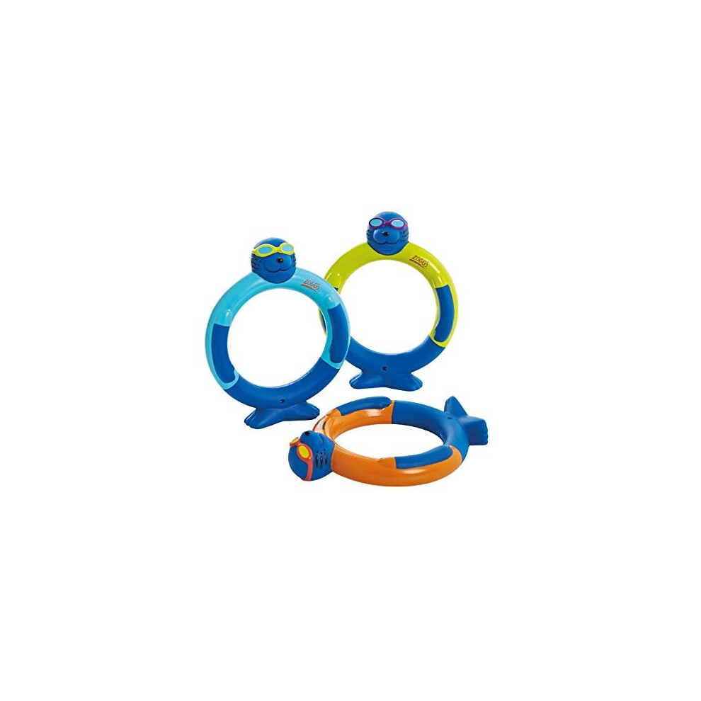 Zoggs Children's Zoggy Dive Rings Pool Toy and Game (Pack of 3), Blue/Lime/Orange, One Size