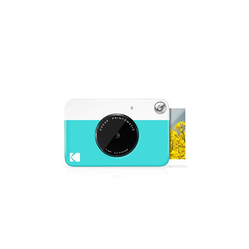 Kodak Printomatic Digital Instant Print Camera - Full Color Prints On ZINK 2 x 3 Inch Sticky-Backed Photo Paper (Blue) Print Memories Instantly