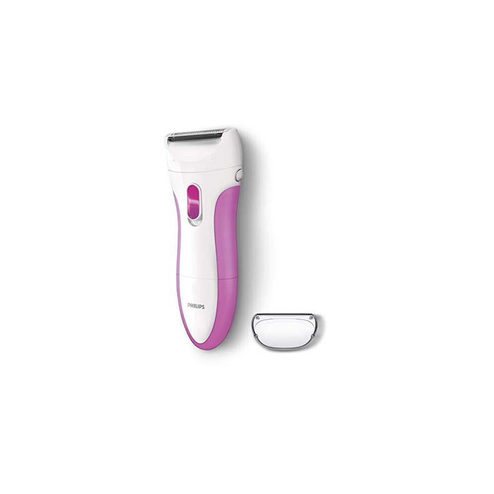 Philips HP6341 SatinShave Essential Lady Shaver, Wet and Dry, Battery Operated, Electric Razor