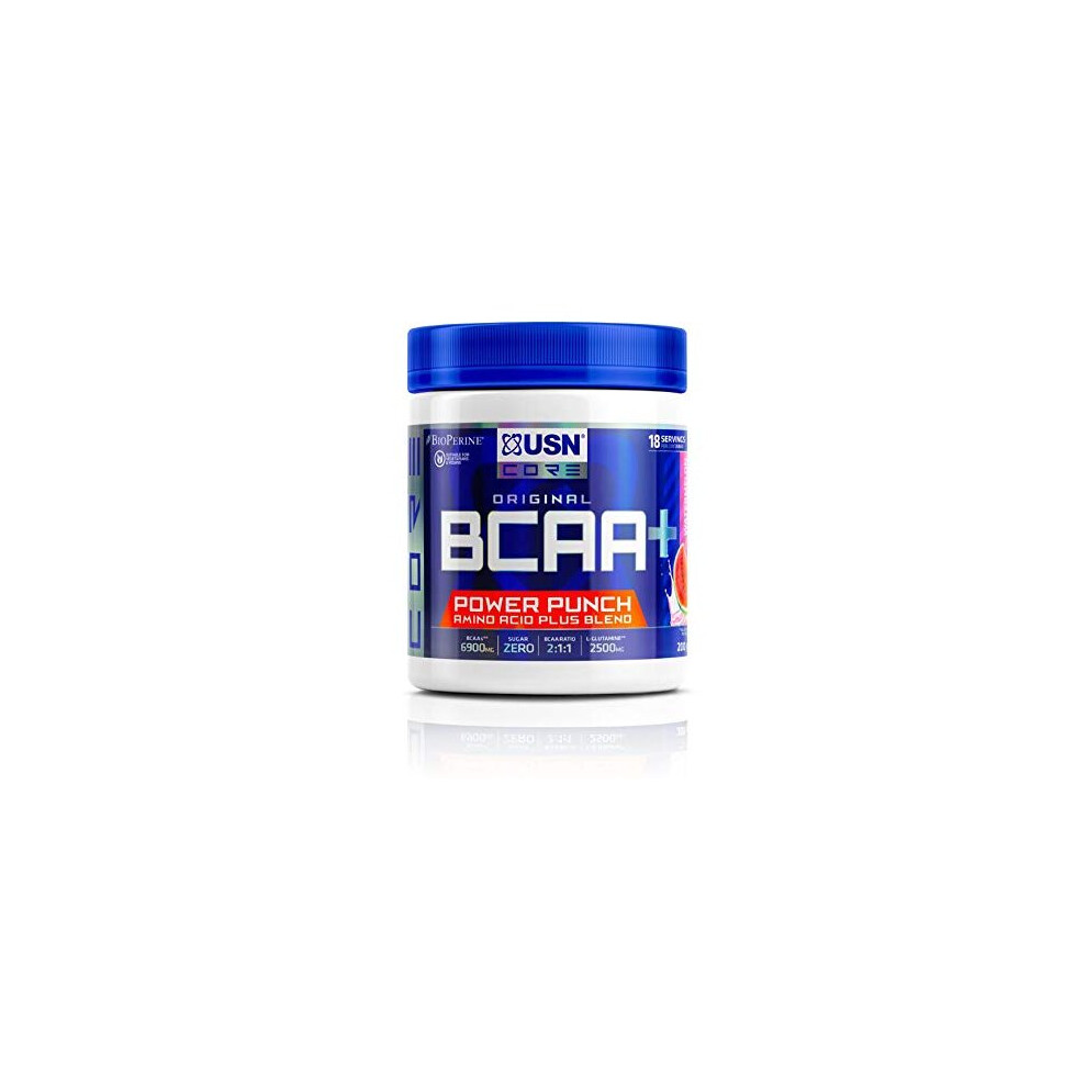 Usn Bcaa Power Punch, Bcaa Powder With Vitamin B6 Intra Workout Amino Drink, Watermelon, 200 G