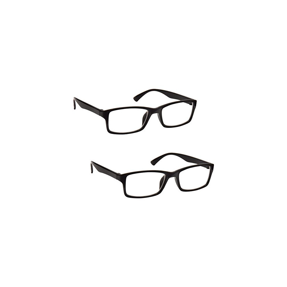 The Reading Glasses Company Black Readers Value 2 Pack Mens Womens Uvr2092bk +2.00