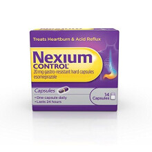 Nexium Control Heartburn and Acid Reflux Relief Capsules, 20mg Gastro-Resistant Esomeprazole Capsules, 14 Count