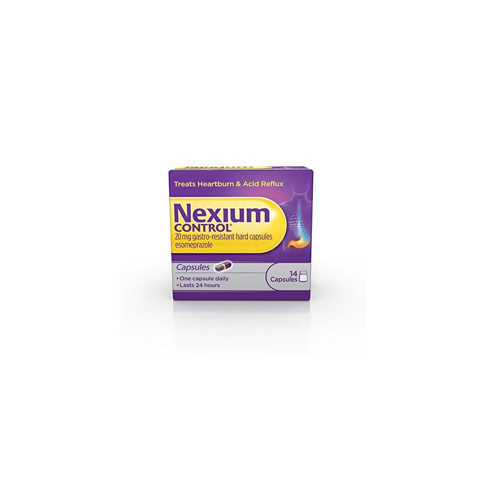 Nexium Control Heartburn And Acid Reflux Relief Capsules, 20mg Gastro-Resistant Esomeprazole Capsules, 14 Count