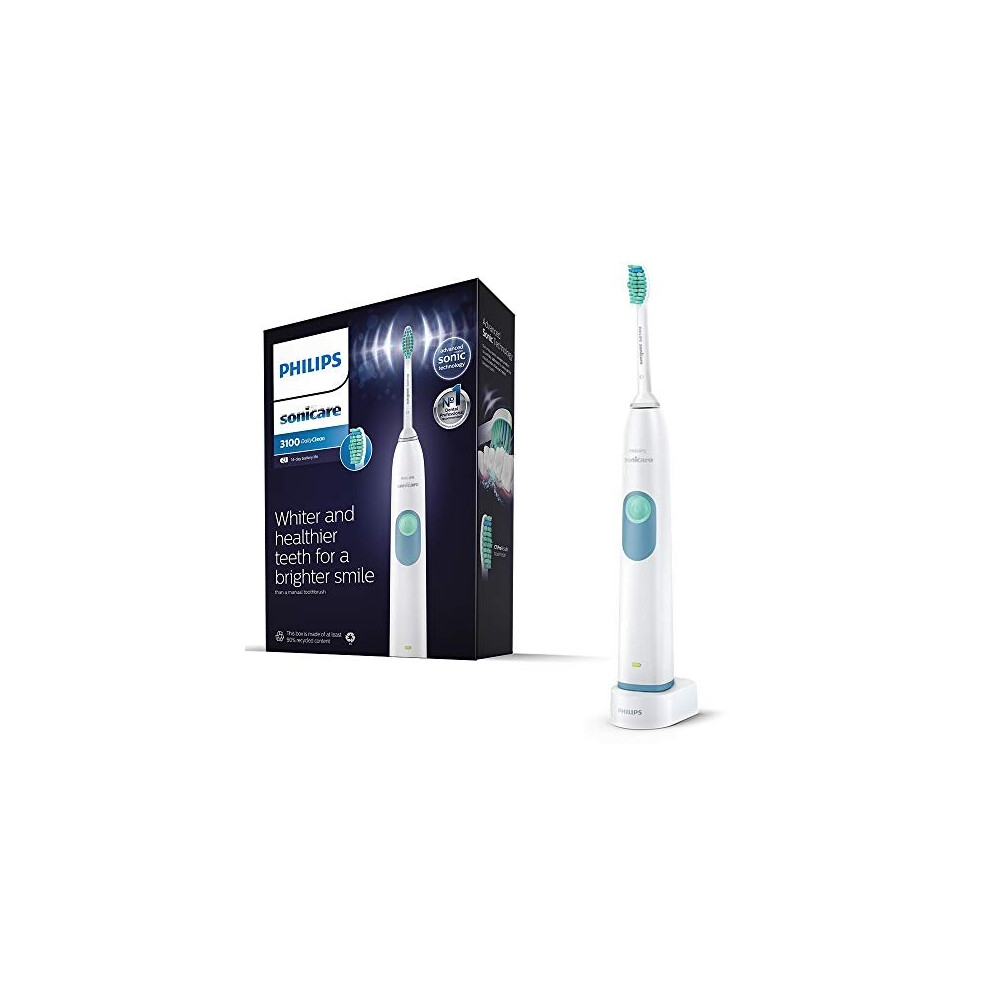 Philips Sonicare DailyClean 3100 Electric Toothbrush, White with ProResults Brush Head (UK 2-Pin Bathroom Plug) HX6221/56