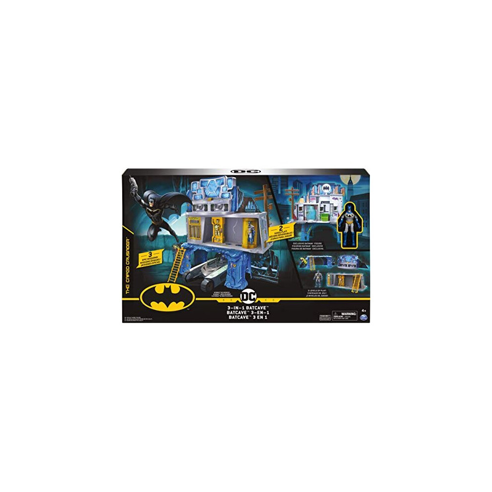 BATMAN 6058292 - 3-in-1 Batcave Playset with Exclusive 4-inch BATMAN Action Figure