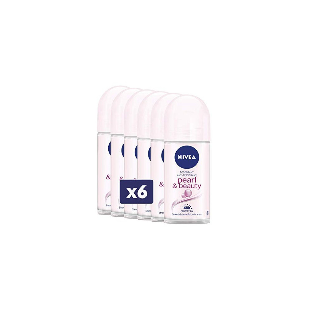 Nivea Deodorant Roll On 6 Packs Of 50 Ml Pearl & Beauty