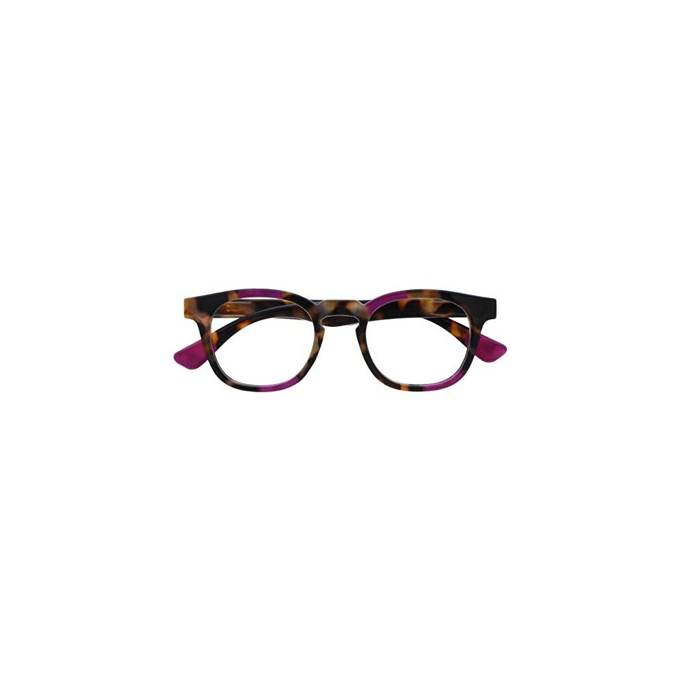 Opulize Ava Womens Ladies Brown Tortoiseshell Purple Super Comfort Fit Reading Glasses Spring Hinges R62-5 +2.00