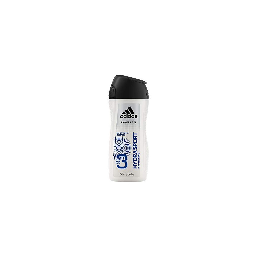 Adidas Sport Sensation Hydra Sport 3in1 Body, Hair and Face Shower Gel for Men, 250ml