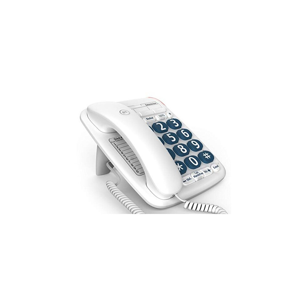 BT Big Button 200 Corded Telephone, White